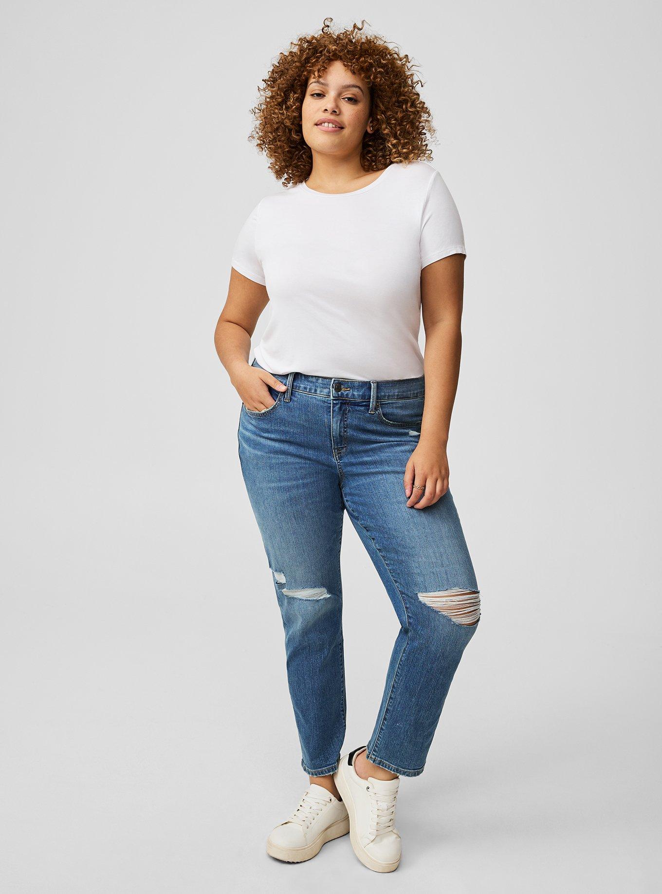 Perfect Boyfriend Ankle Vintage Stretch Mid-Rise Jean