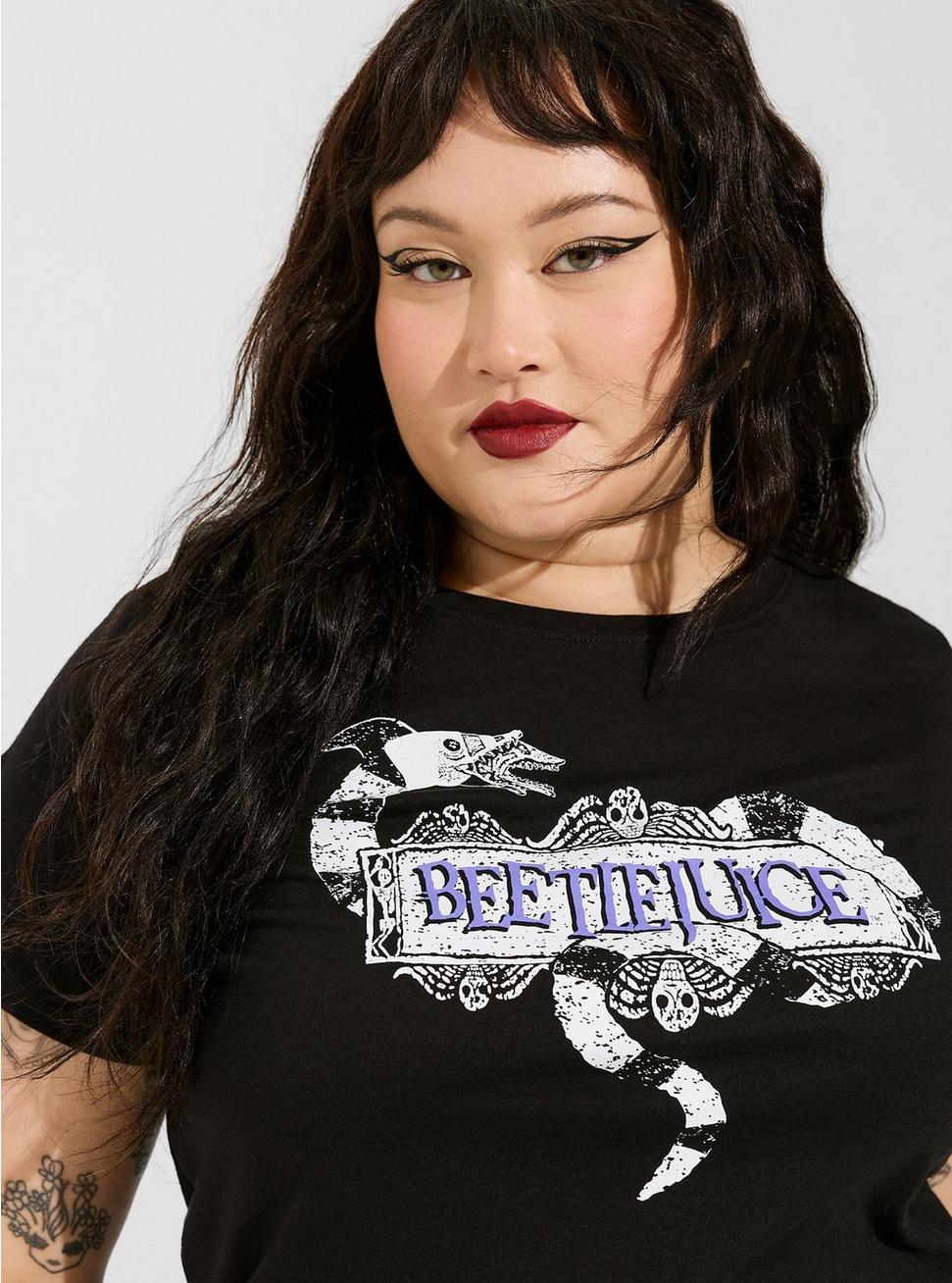 Plus Size Beetlejuice Classic Fit Cotton Crew Tee, DEEP BLACK, hi-res