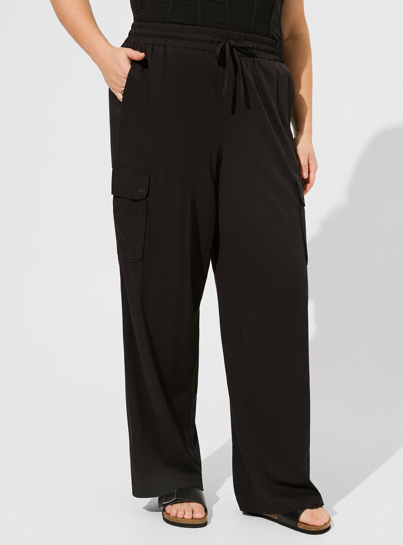 Plus Size - Pull-On Wide Leg Stretch Challis Cargo Pant - Torrid