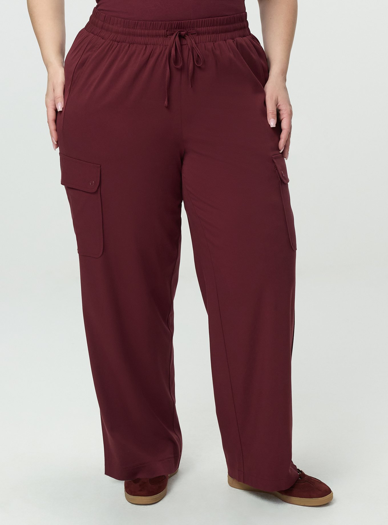 Wide-Leg Cargo Pant, WINDSOR WINE, alternate