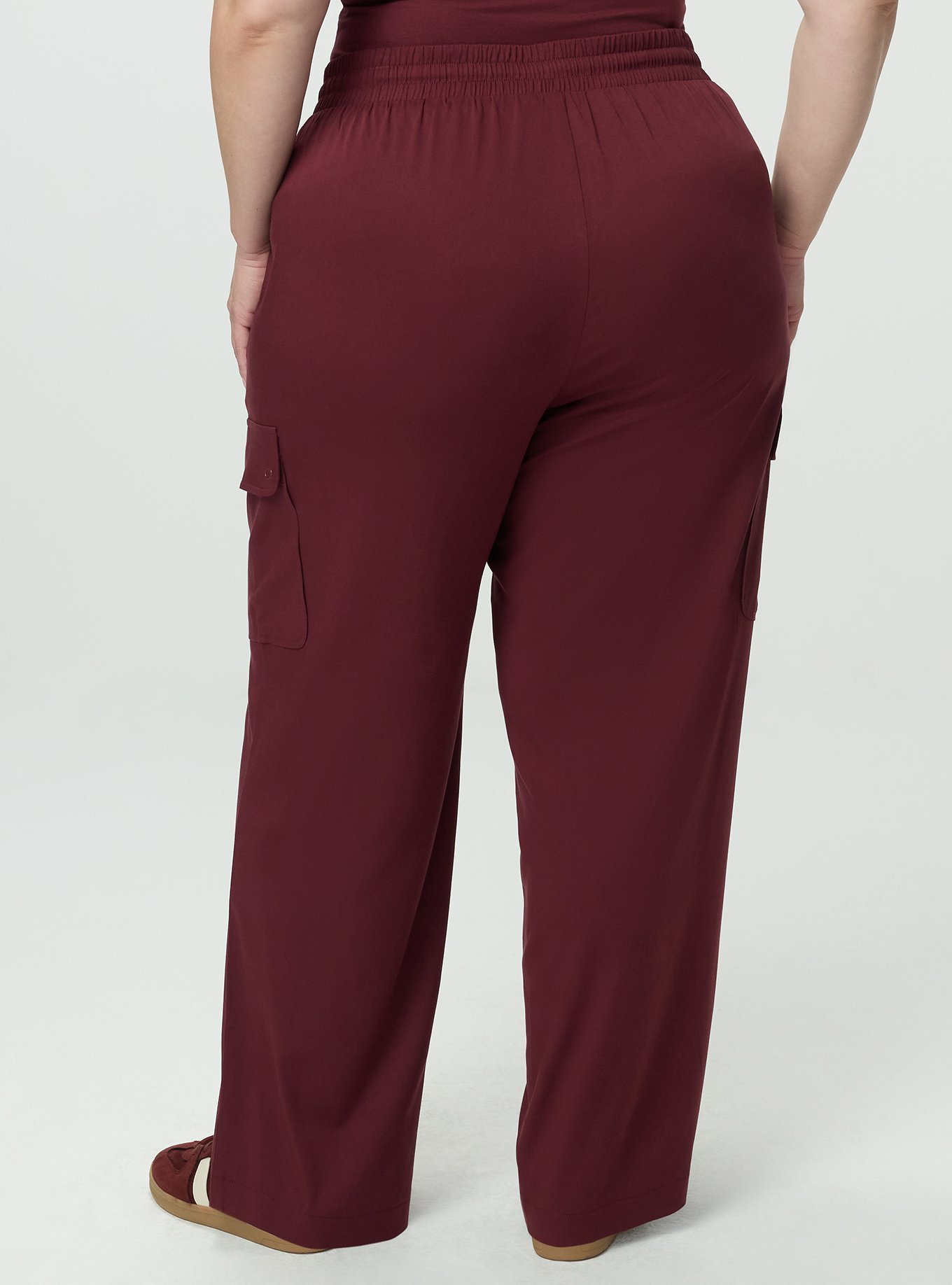 Wide-Leg Cargo Pant, WINDSOR WINE, alternate