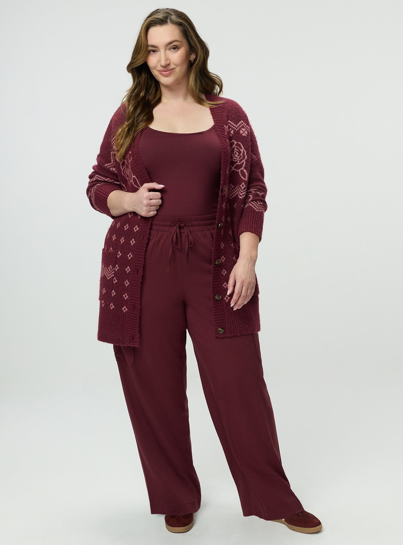 Wide-Leg Cargo Pant, WINDSOR WINE, alternate