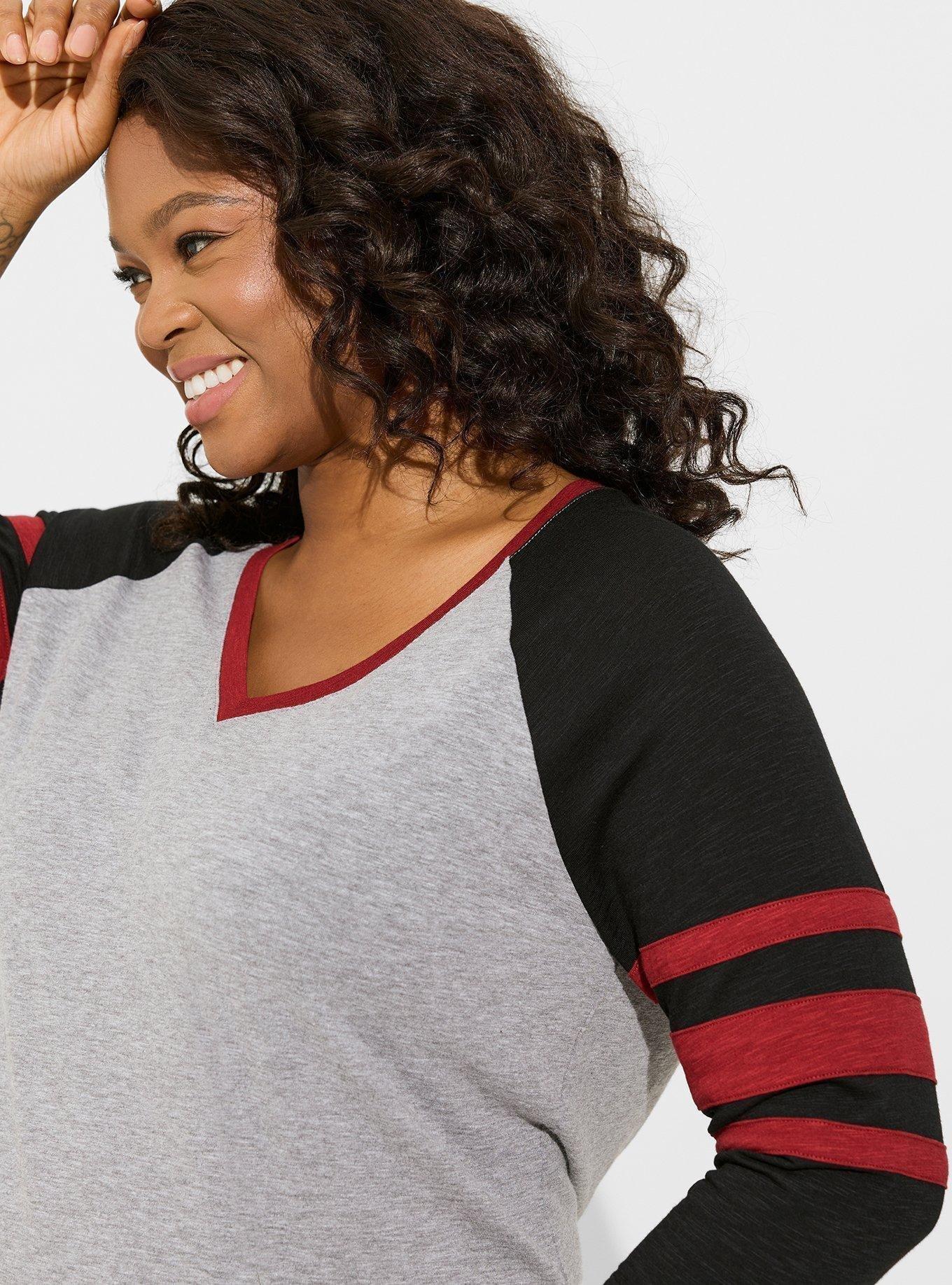 Super Soft Slub V-Neck Varsity Tee