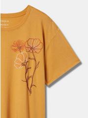 Midnight Floral Relaxed Fit Cotton Crew Neck Tee, MINERAL YELLOW, alternate