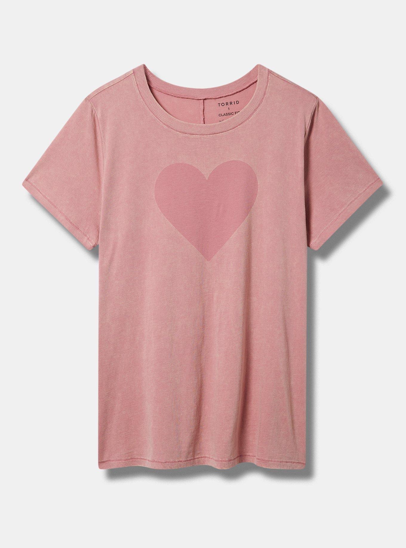 Heart Easy Fitted Vintage Cotton Crew Neck Tee