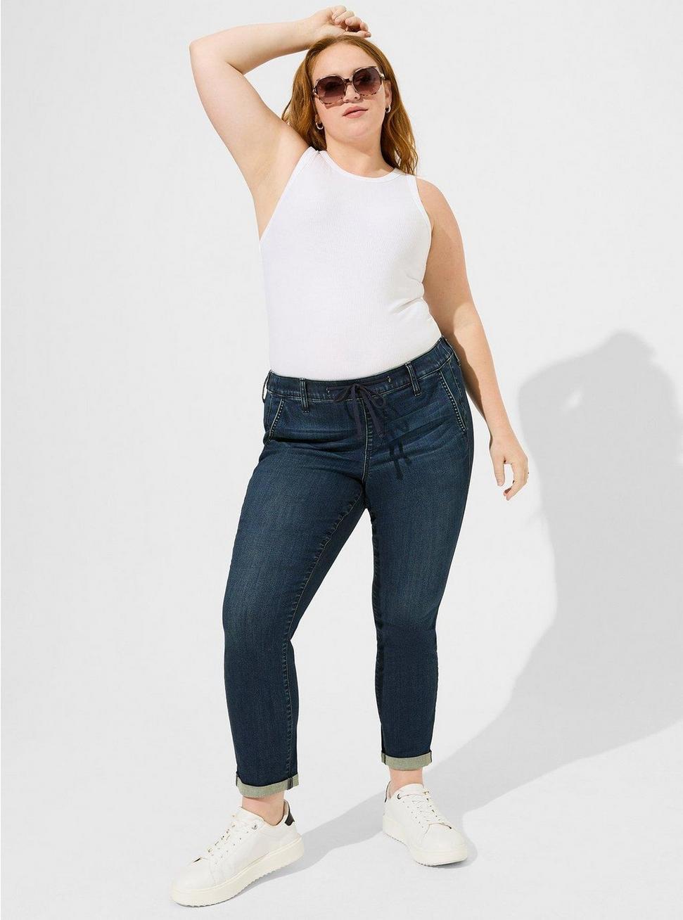 Pull-On Weekend Straight Super Soft Mid-Rise Jean, BASIN, hi-res