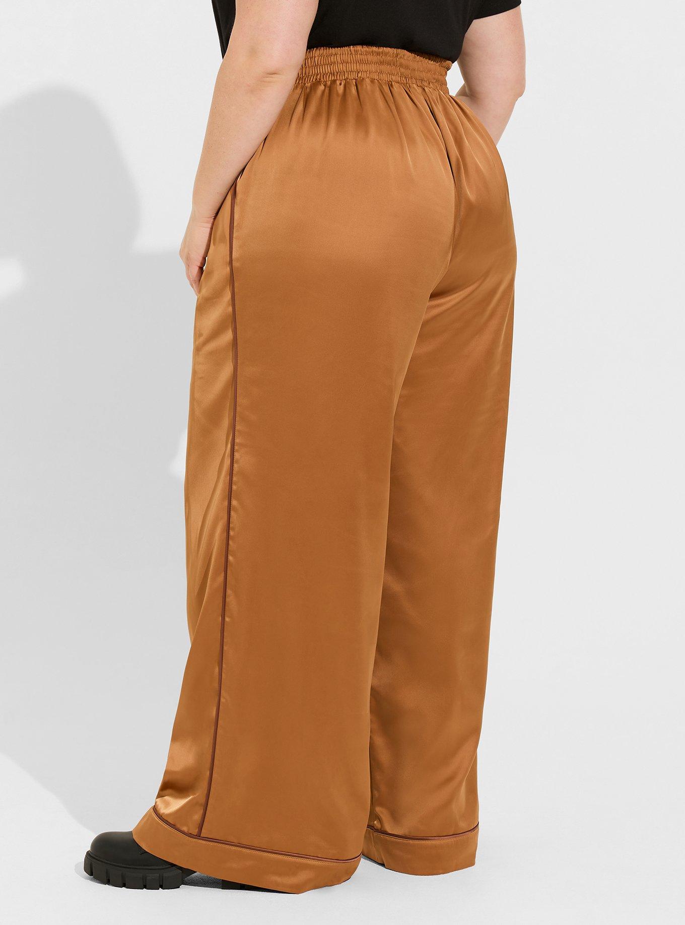 Big Saving Little Time,POROPL Plus Size Casual Solid Pockets Buttons  Elastic Waist Comfortable Straight Pants Woman Capri Pants Clearance Orange  Size