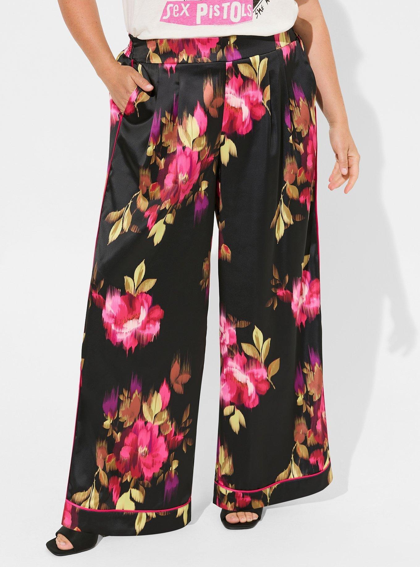 Plus Size - Wide Leg Satin High Rise Pant - Torrid