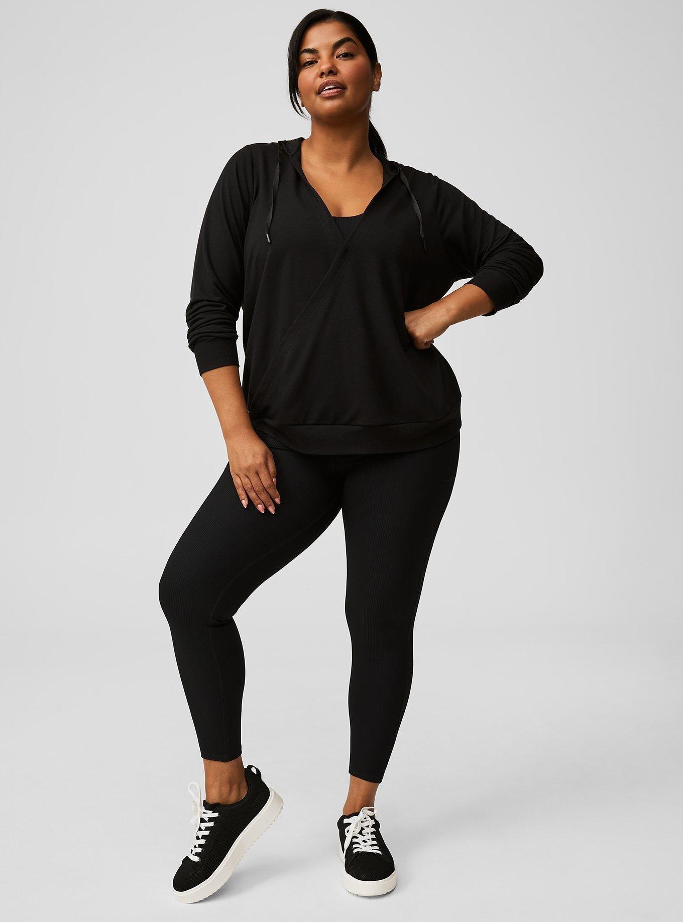 French Terry Surplice Long Sleeve Active Hoodie