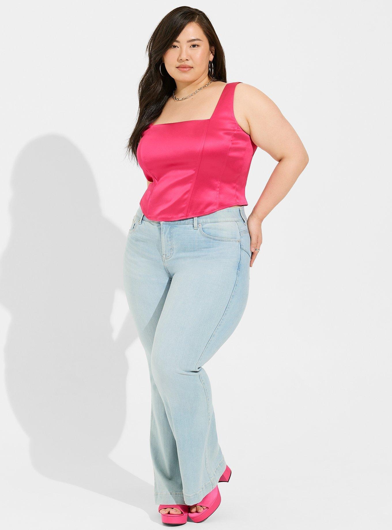 Plus Size - Satin Sleeveless Corset Top - Torrid