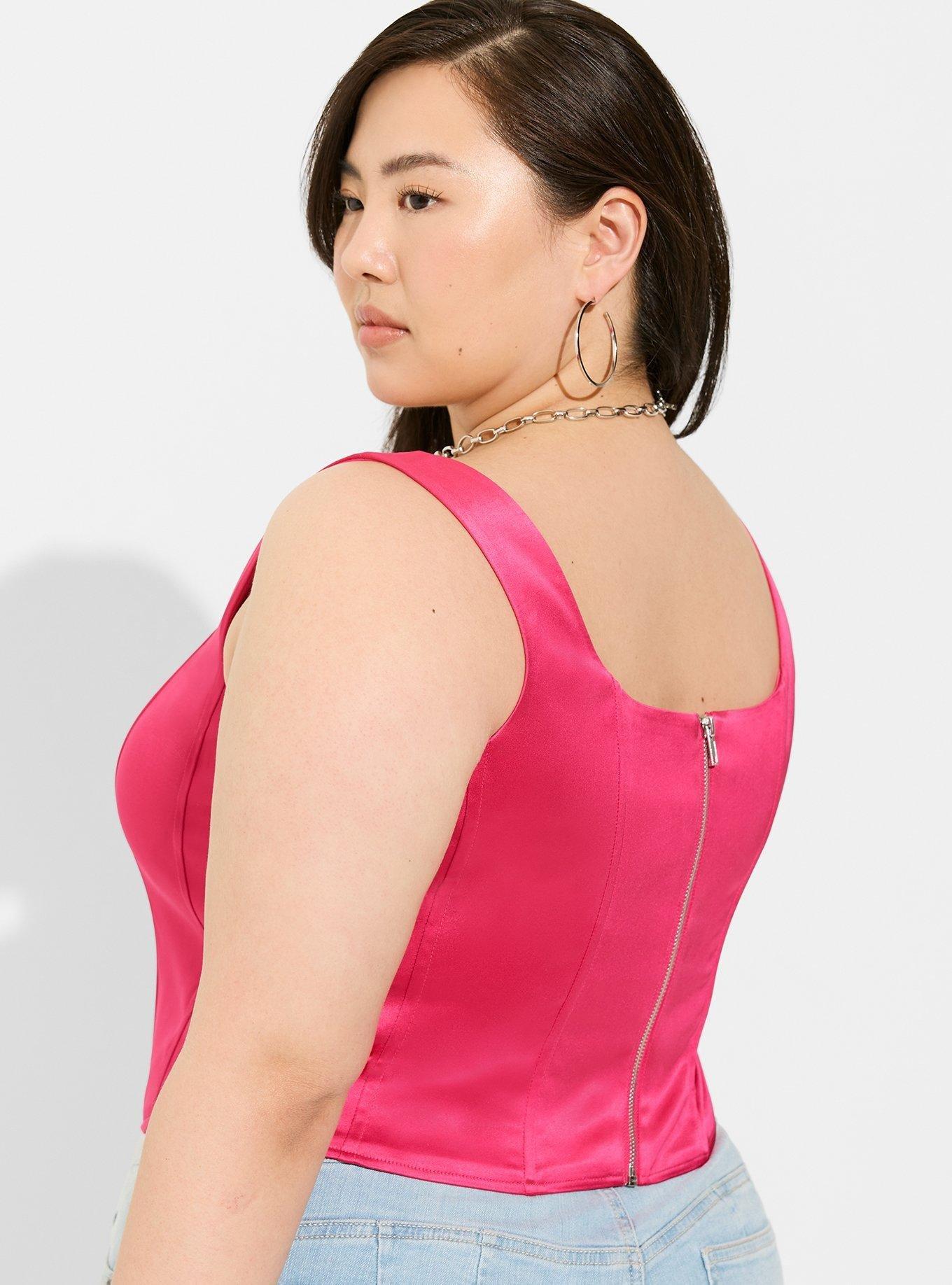 Plus Size - Satin Sleeveless Corset Top - Torrid