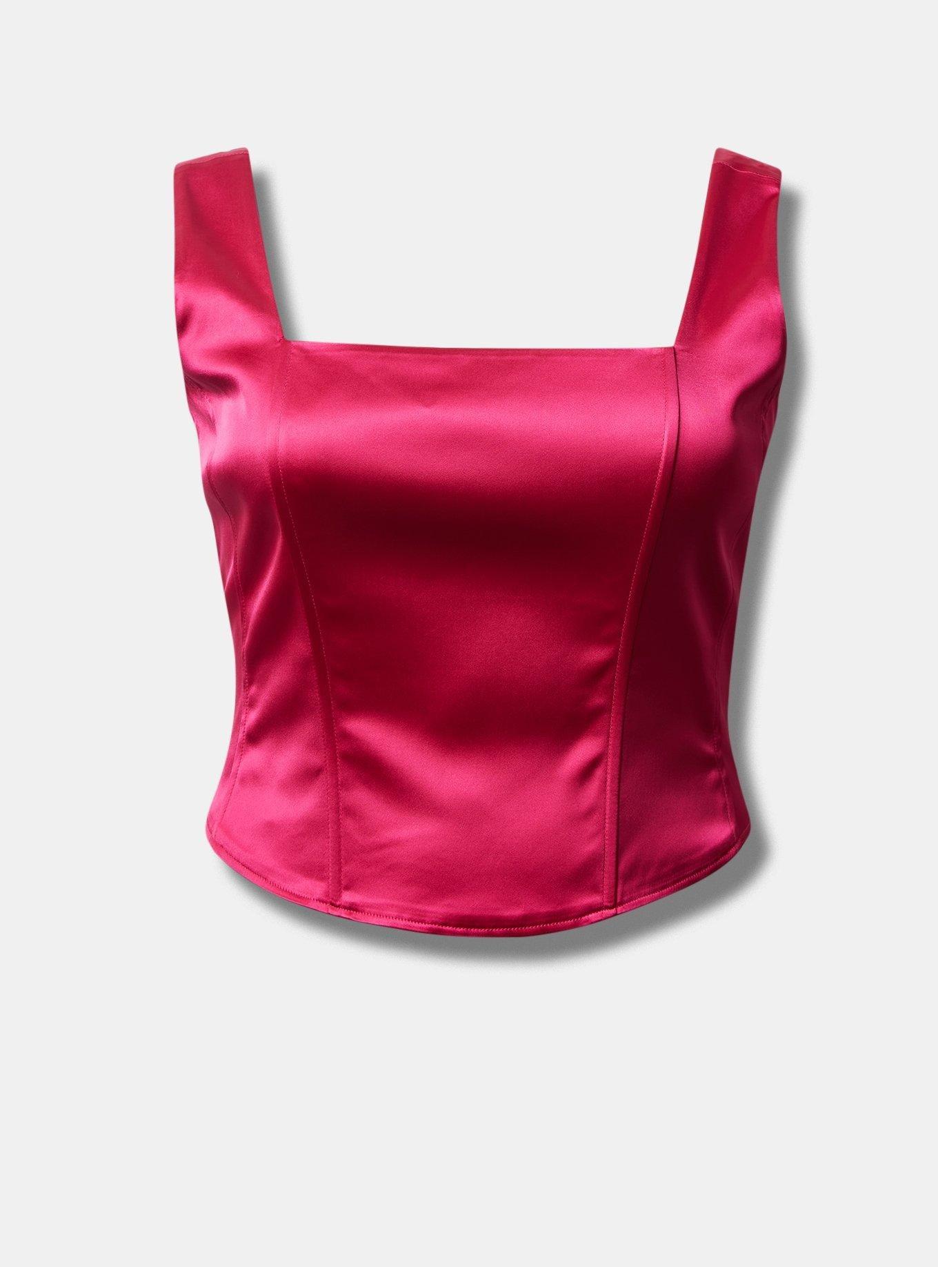 Satin Sleeveless Corset Top