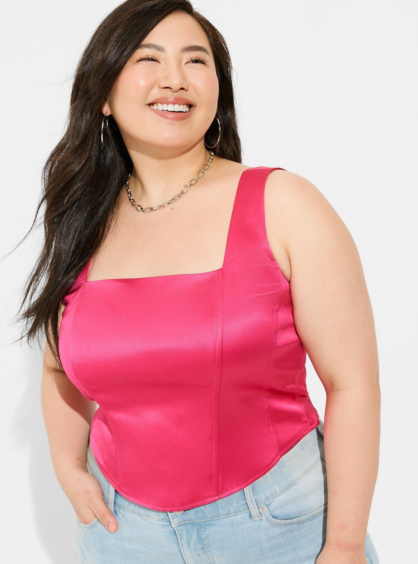 Plus Size - Satin Sleeveless Corset Top - Torrid