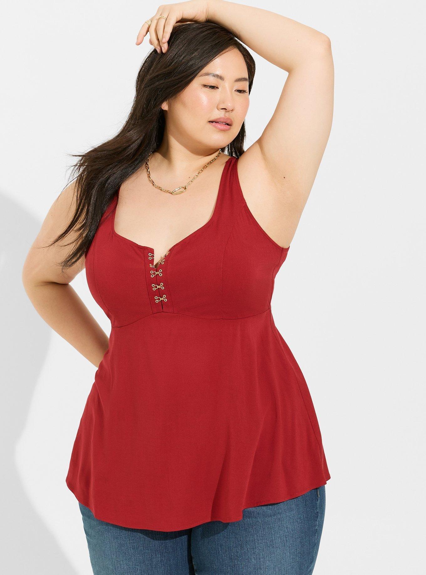 Fit And Flare Rayon Slub Sleeveless Top