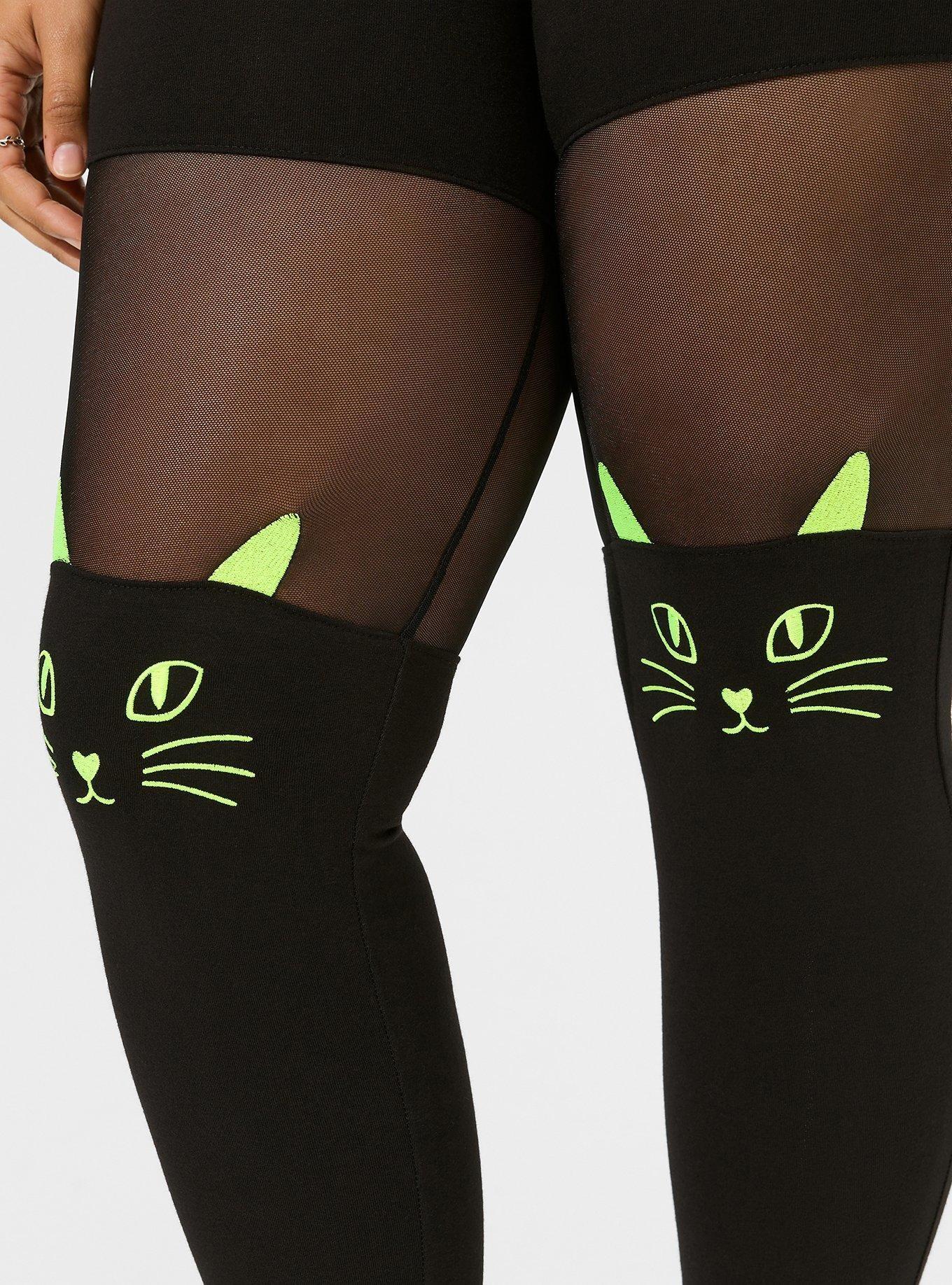 Neon Cat Print Leggings – Petites Paws