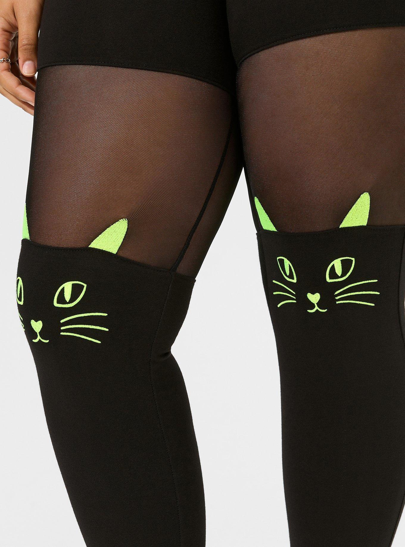 Plus Size - Full Length Signature Waist Cat Neon Thread Legging