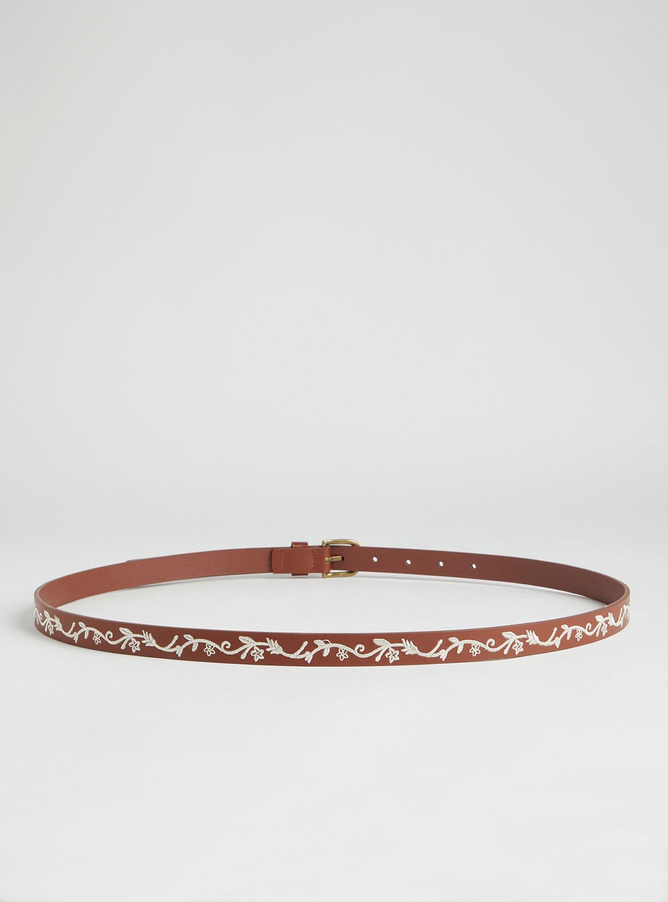 Embroidered And Scallop Belt Duo