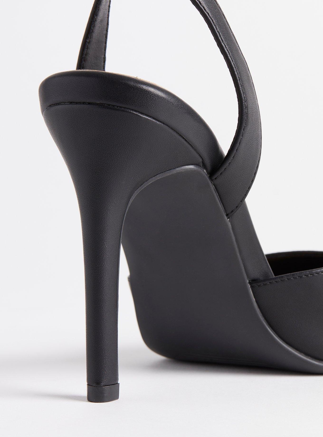 Pointed Toe Slingback Heel (WW), BLACK, alternate