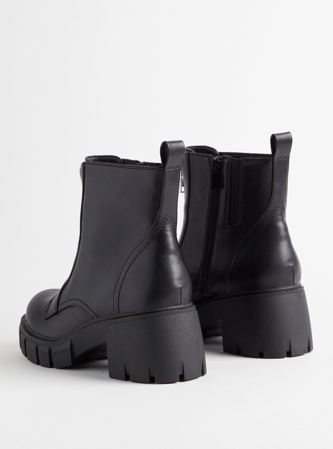 Front Zip Chelsea Bootie (WW), BLACK, alternate