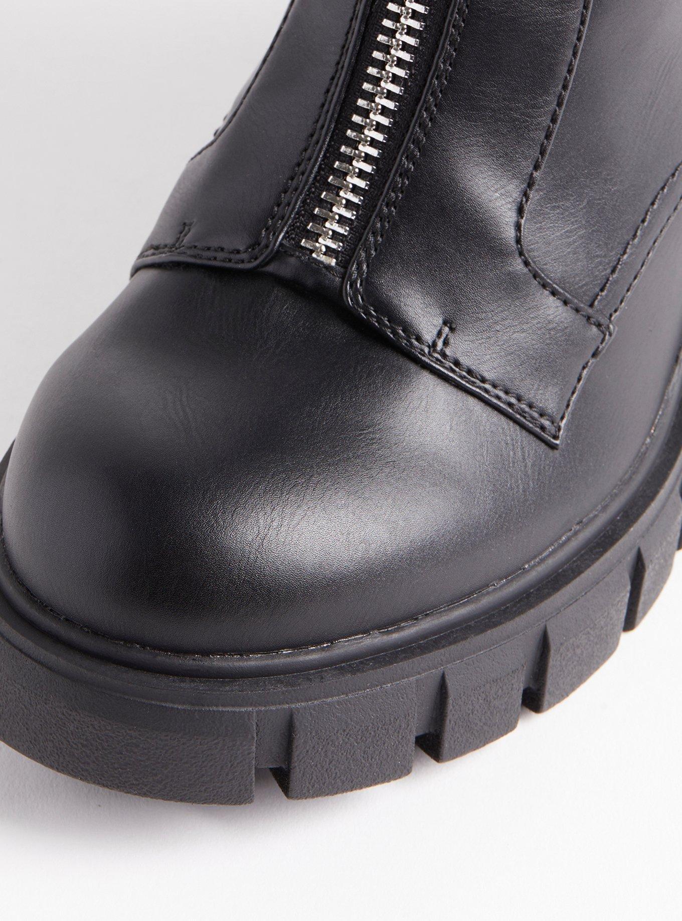 Front Zip Chelsea Bootie (WW), BLACK, alternate