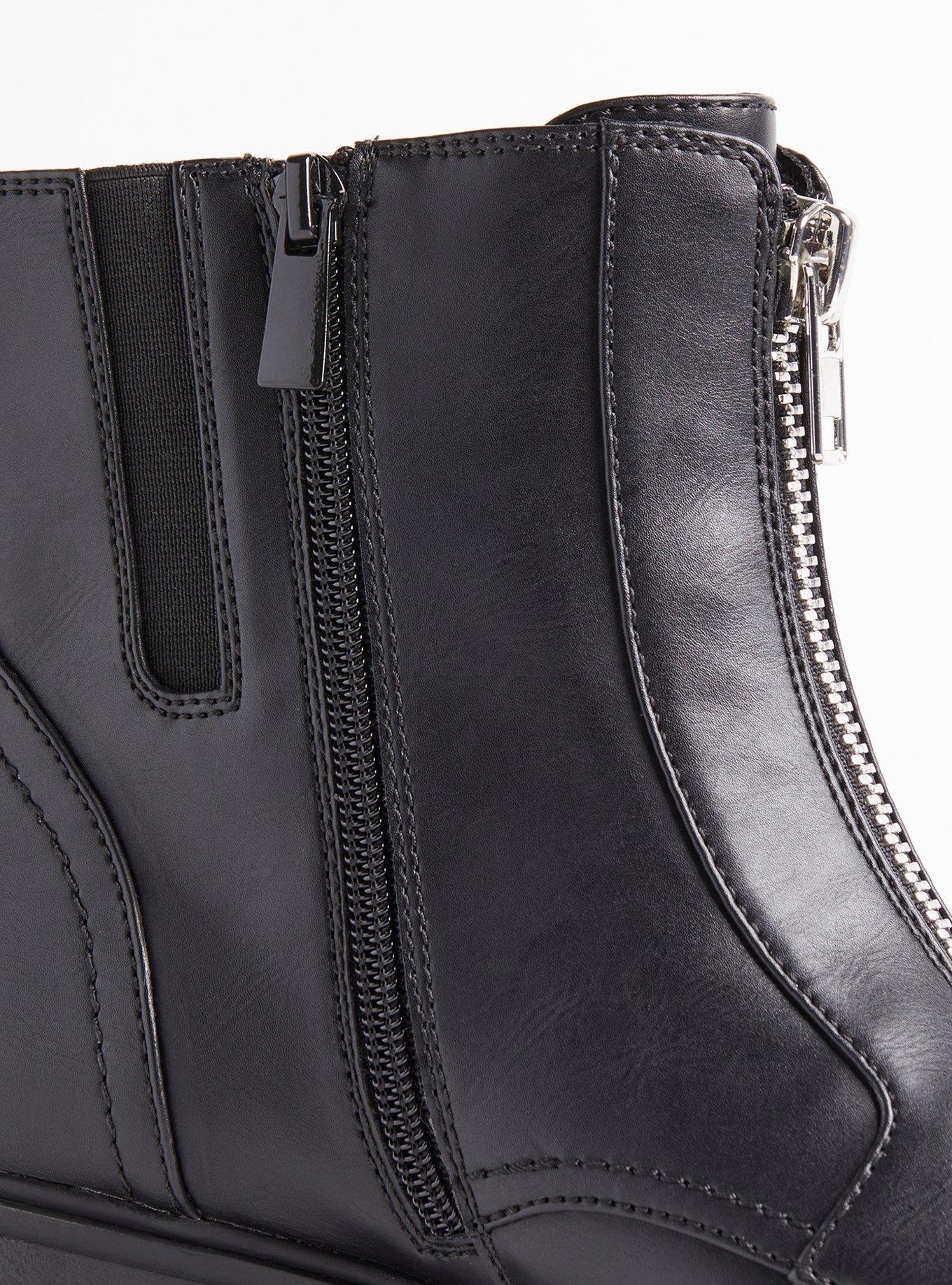 Front Zip Chelsea Bootie (WW), BLACK, alternate