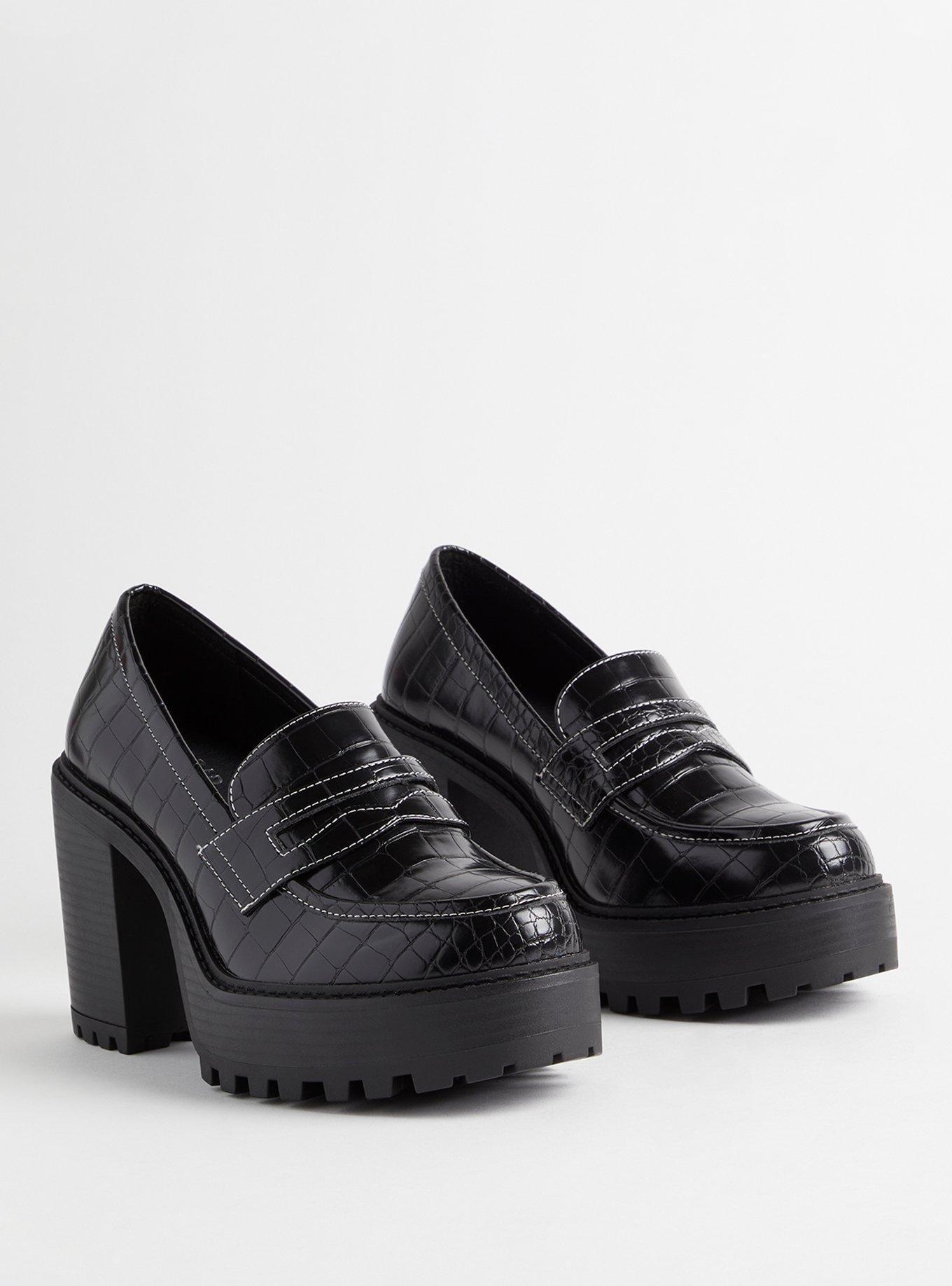 Croco Platform Loafer (WW)