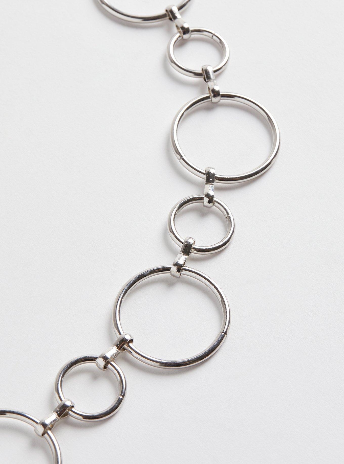 Circle Chain Belt, SILVER, alternate