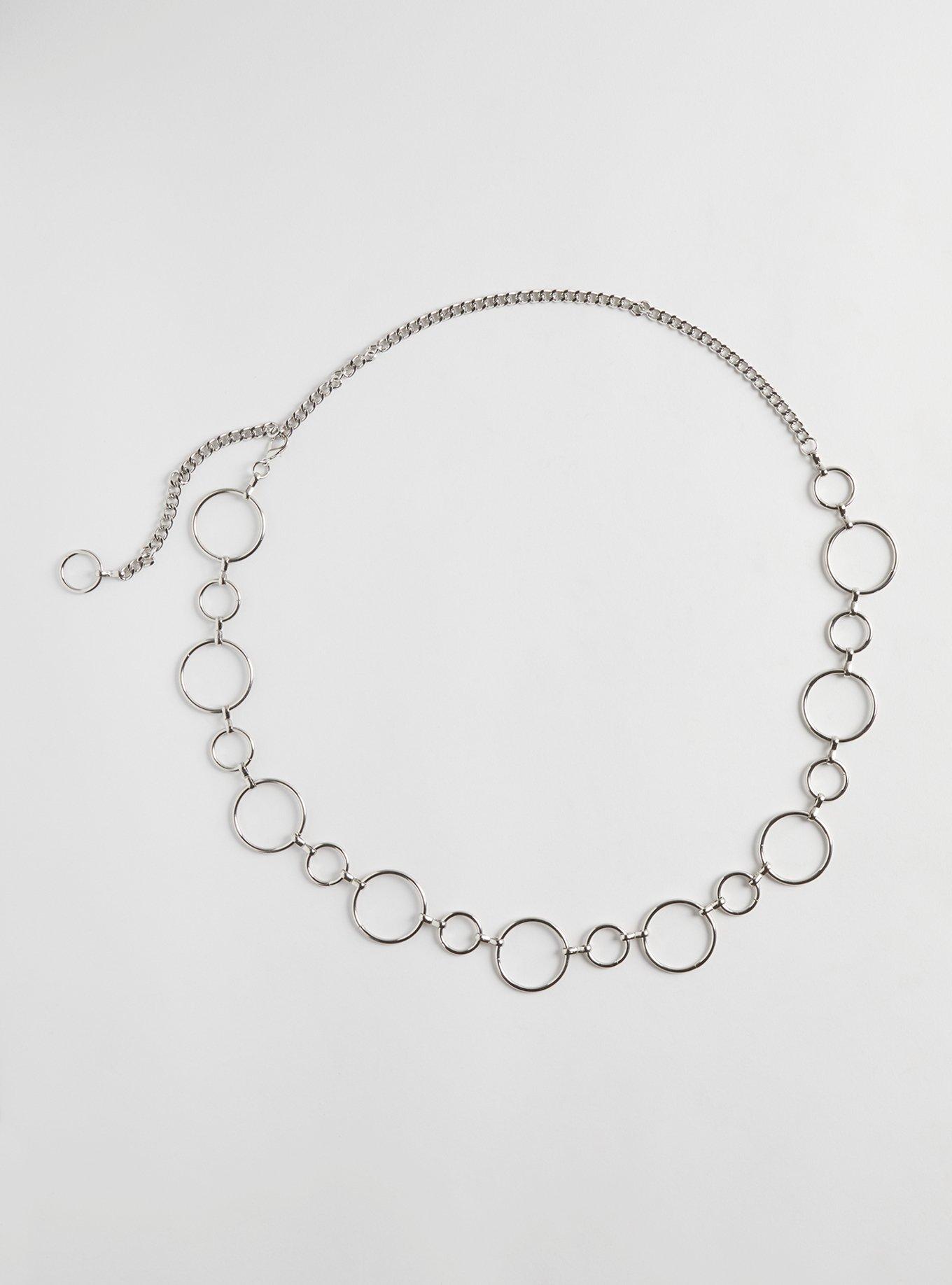 Circle Chain Belt, SILVER, hi-res
