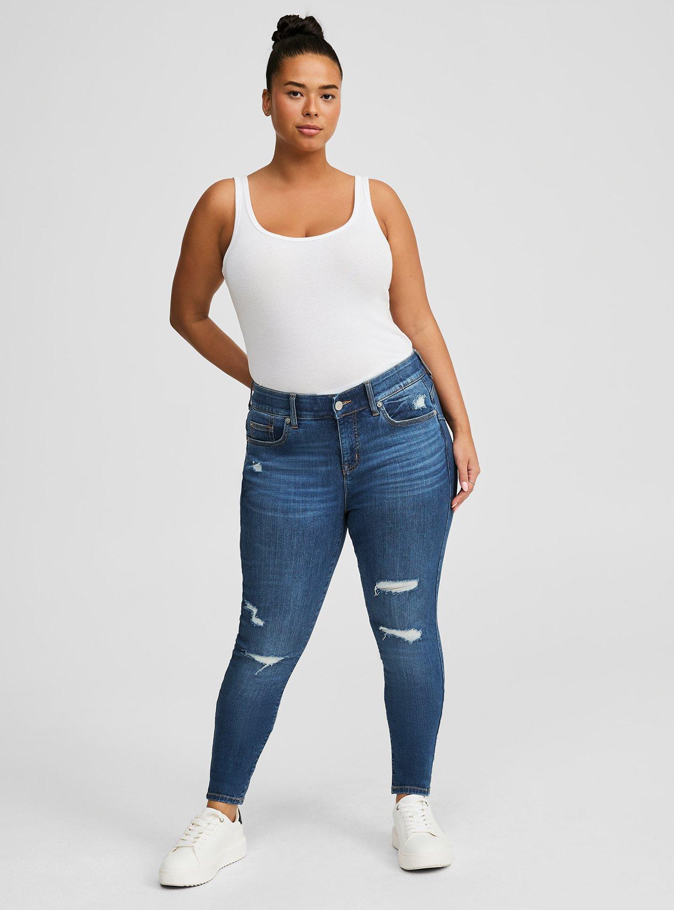 Plus size stretch jean on sale capris