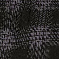 Rayon Slub Mock Neck Flutter Sleeve Top, SHADOW PLAID, swatch