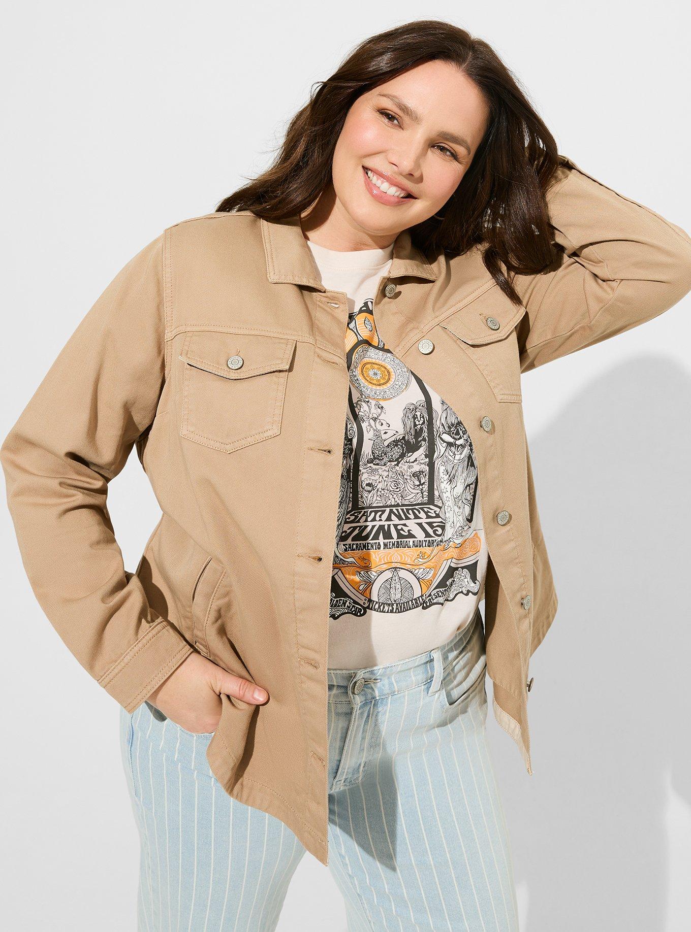 Womens khaki hotsell denim jacket