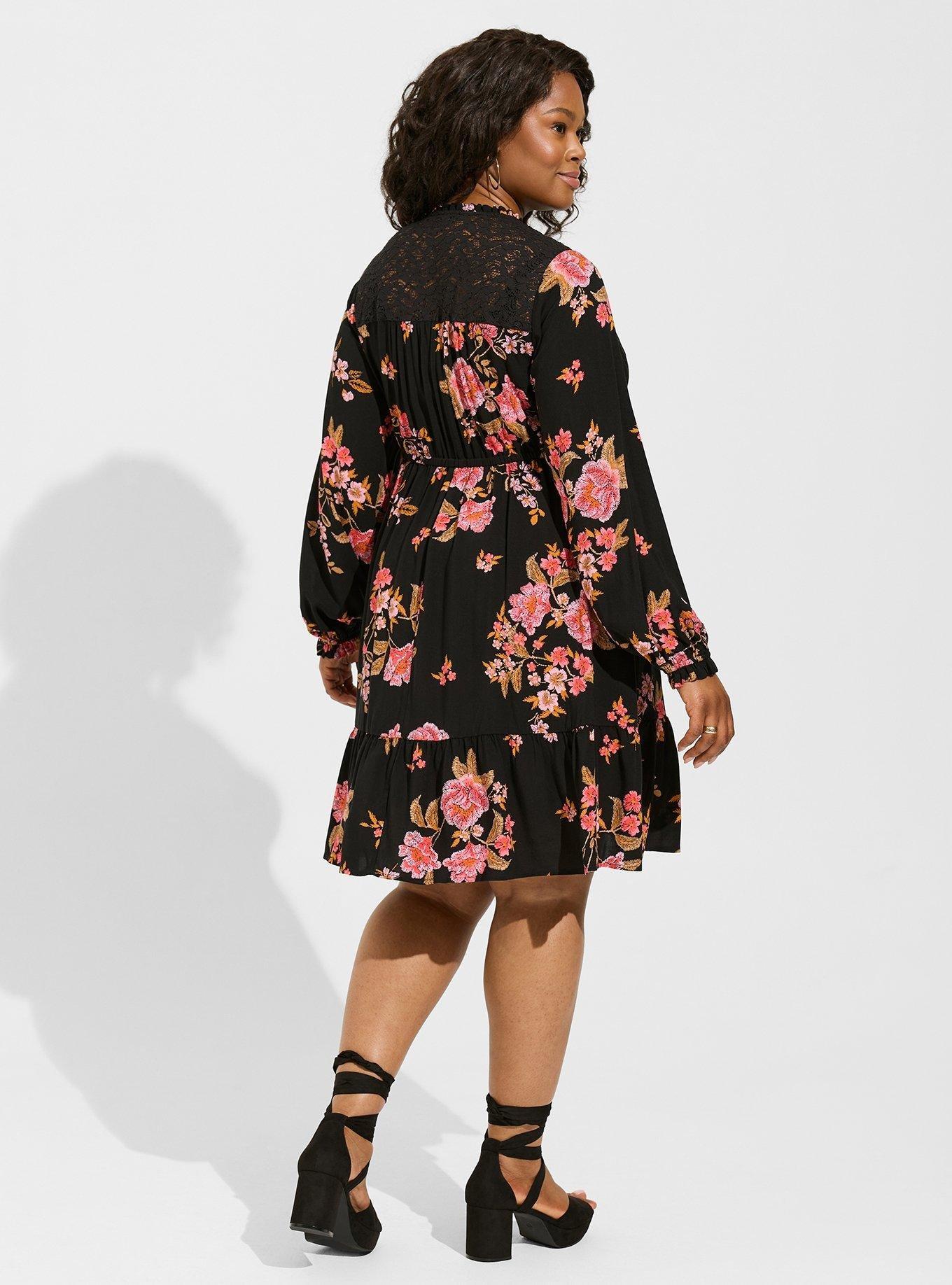 Mini Challis Shirt Dress, TROMPE LOEL FLORAL, alternate