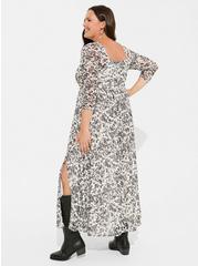 Plus Size Maxi Mesh Ruched Dress , REGAL DITSY FLORAL, alternate
