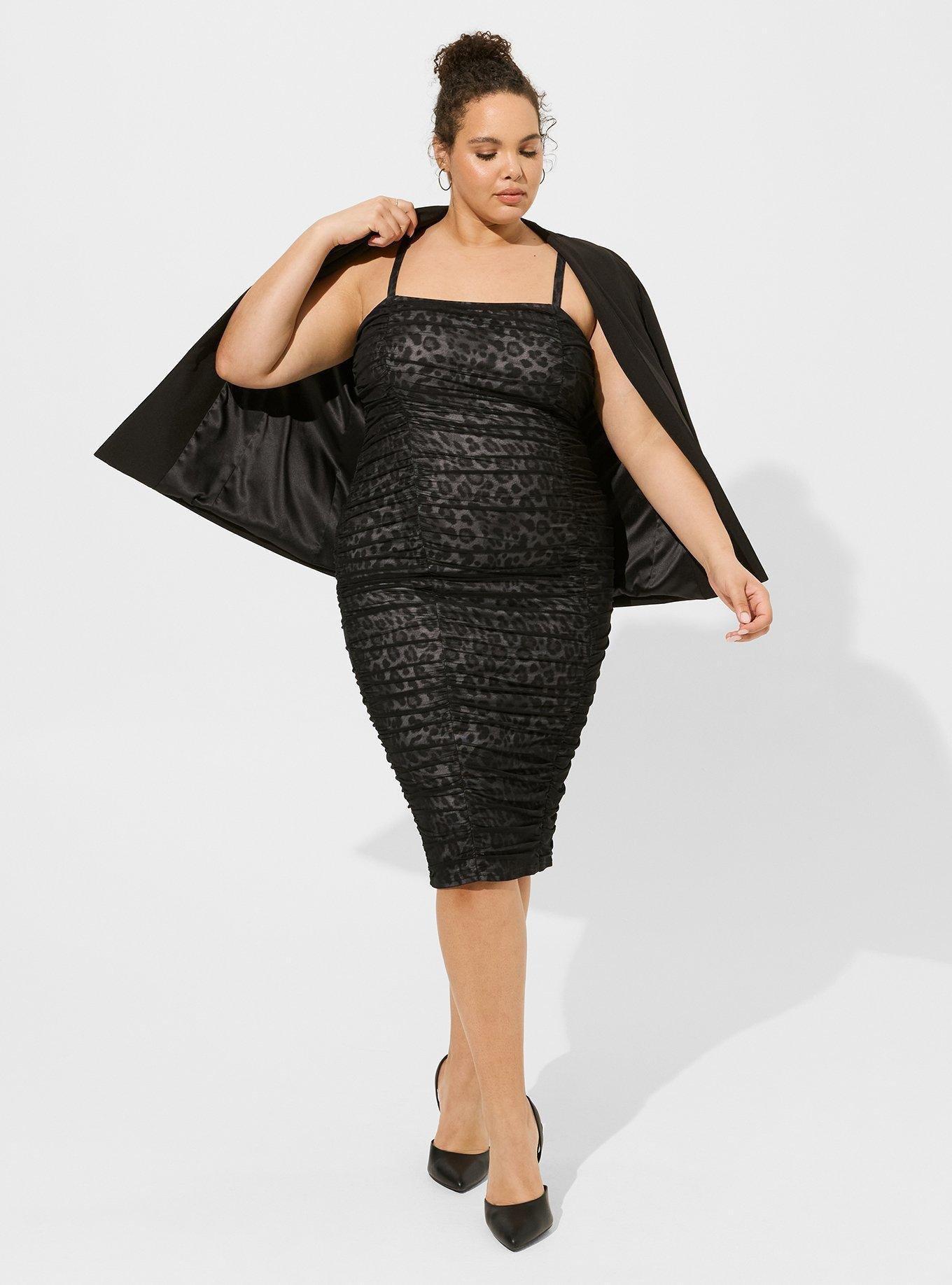 how to hide hip dips in bodycon dresses Seamed Lushy Pencil Midi Shapewear Dress - Contour Black/Oat main image 1