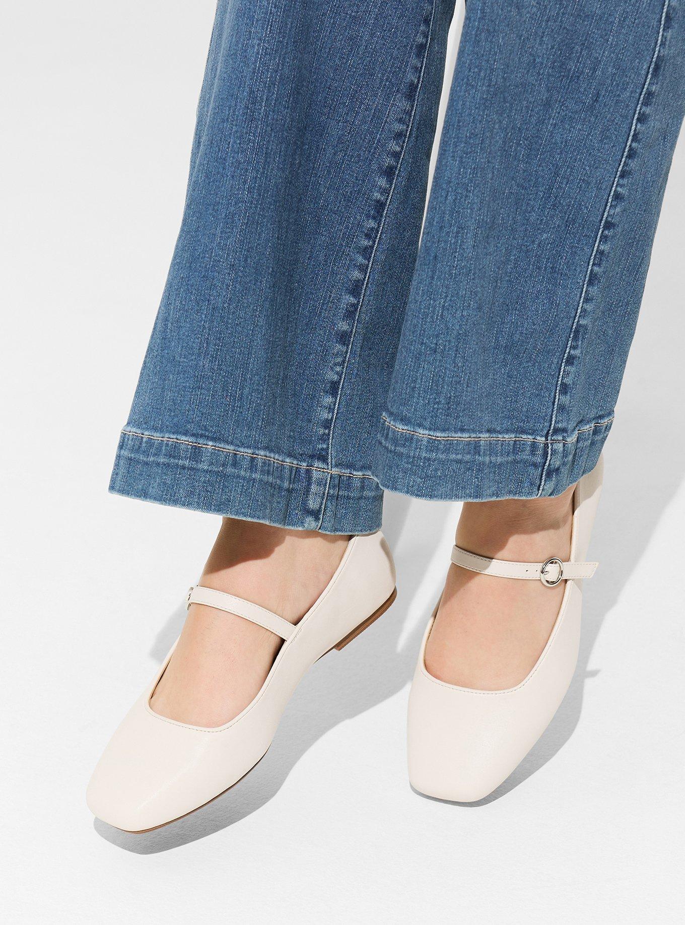 Square toe discount mary jane flats