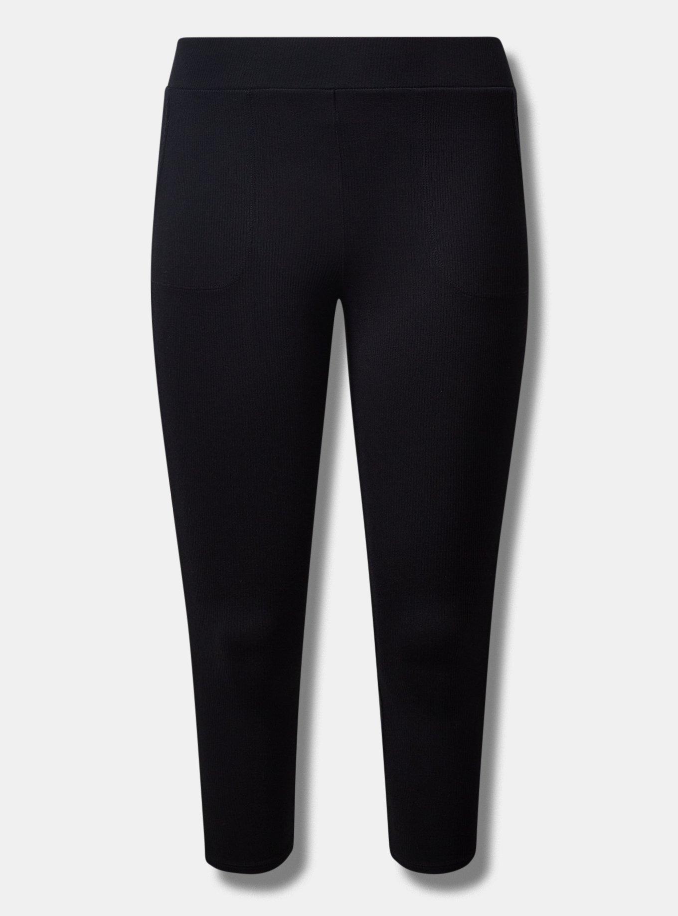 Ribbed Capri Leggings - Dark gray - Ladies