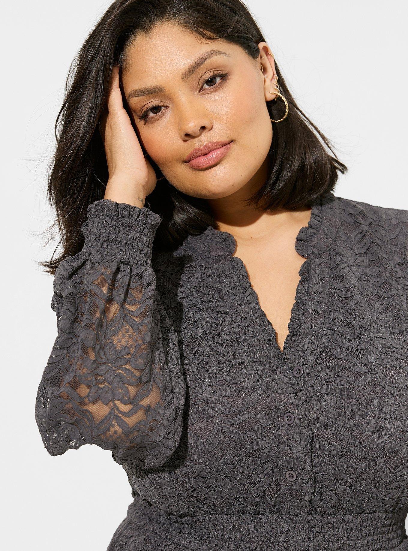 Plus Size - Mini Stretch Lace Tiered Dress - Torrid