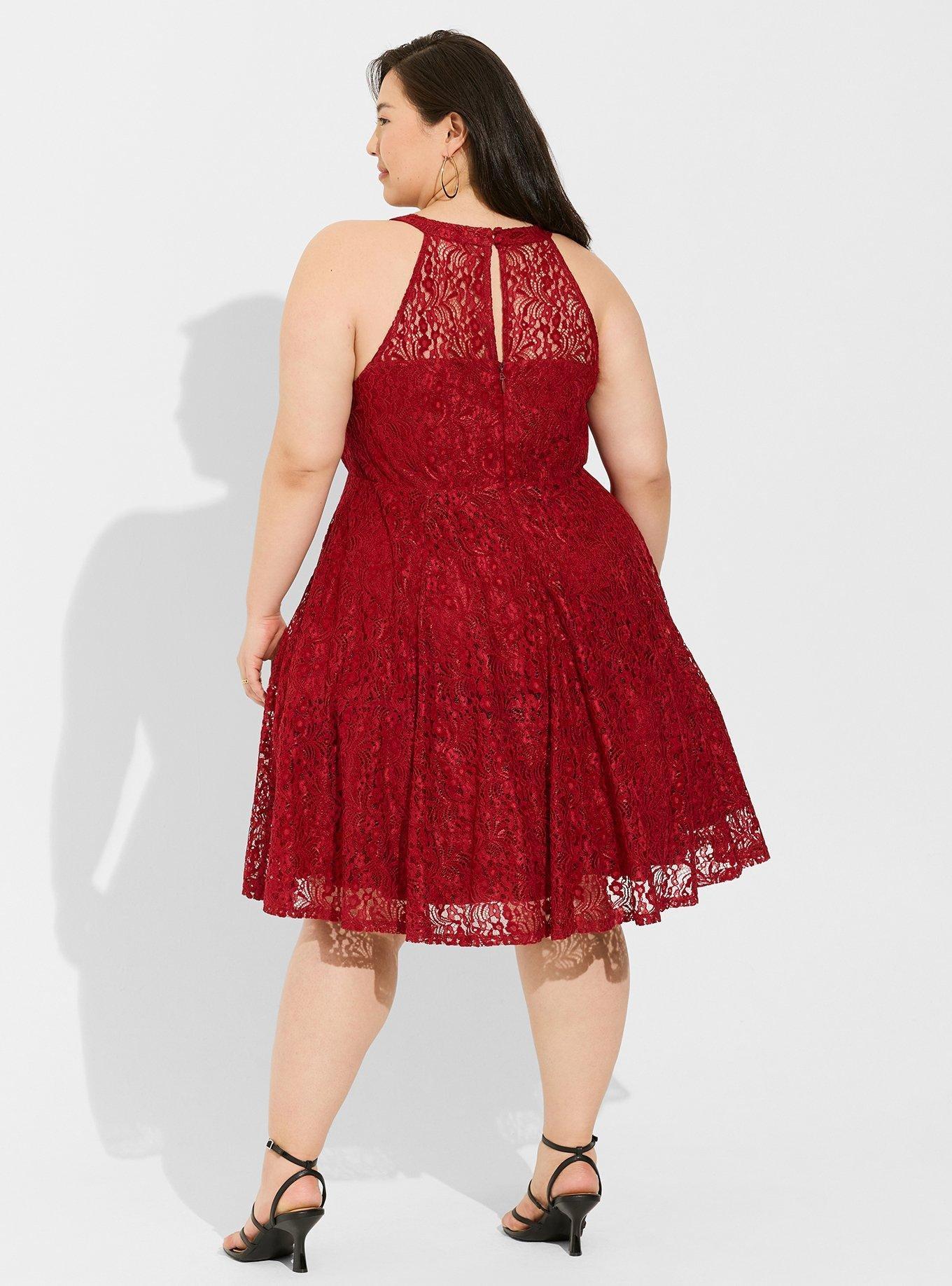 Plus lace skater store dress