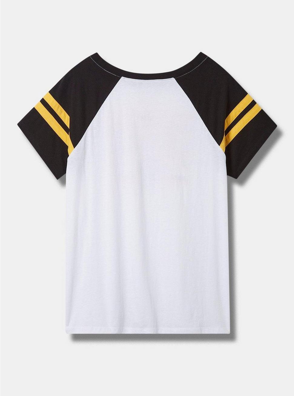 Plus Size NFL Pittsburgh Steelers Classic Fit Cotton Boatneck Varsity Tee, BRIGHT WHITE, alternate