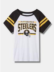 Plus Size NFL Pittsburgh Steelers Classic Fit Cotton Boatneck Varsity Tee, BRIGHT WHITE, hi-res