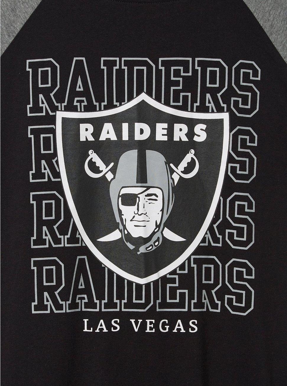 Plus Size NFL Las Vegas Raiders Classic Fit Cotton Boatneck Varsity Tee, DEEP BLACK, alternate