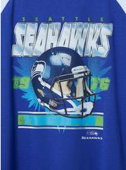 Plus Size NFL Seattle Seahawks Classic Fit Cotton Boatneck Varsity Tee, BLUE, alternate