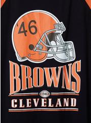 NFL Cleveland Browns Classic Fit Cotton Boatneck Varsity Tee, DEEP BLACK, alternate