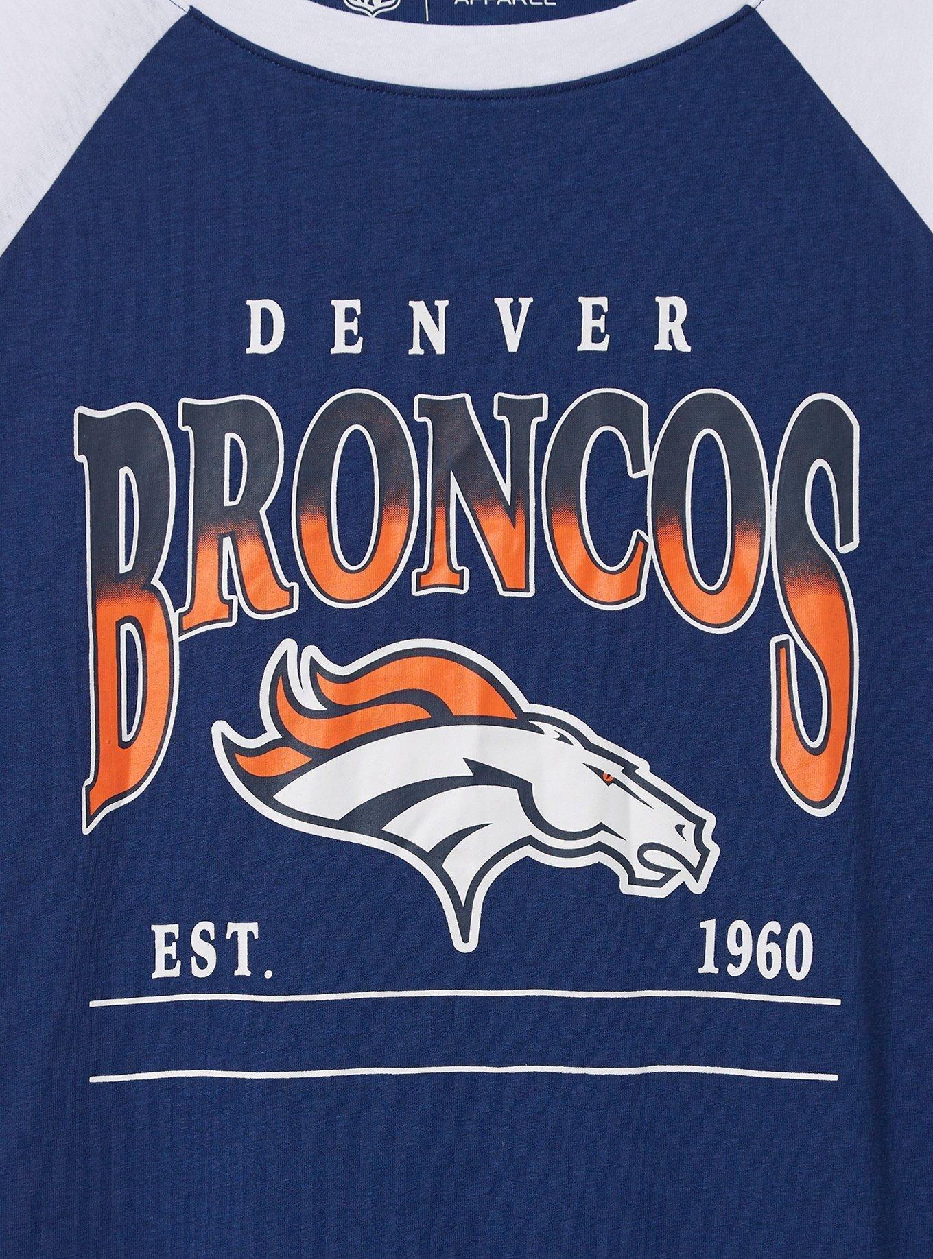 Women's Vintage Denver Broncos Oversized NFL T-Shirt Dress 2XL