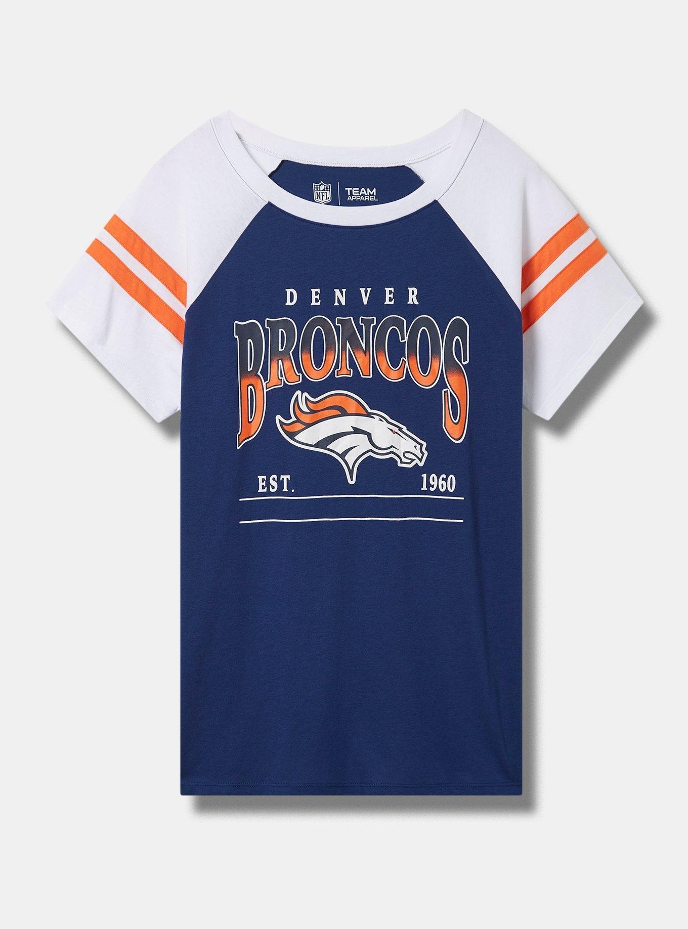 Women's Vintage Denver Broncos Oversized NFL T-Shirt Dress 2XL