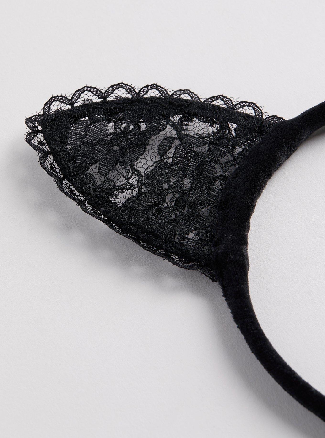 Halloween Lace Cat Ear Headband, , alternate