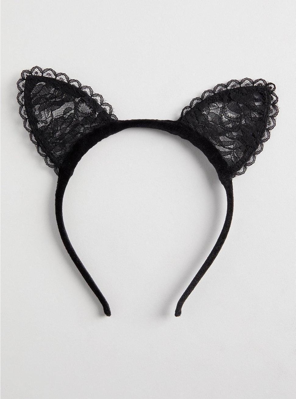 Halloween Lace Cat Ear Headband, , hi-res