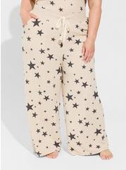 Dream Fleece Full Length Wide Leg Lounge Pant, TWINKLE FOILED STARS HEATHER OATMEAL, alternate