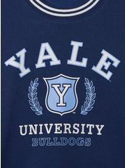 Yale Cozy Fleece Banded V-Neck Sweatshirt, MEDIEVAL BLUE, alternate