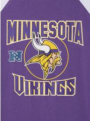 Plus Size NFL Minnesota Vikings Classic Fit Cotton Boatneck Varsity Tee, PURPLE, alternate